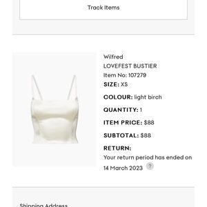 Wilfred Lovefest Bustier in Light Birch XS Never Worn